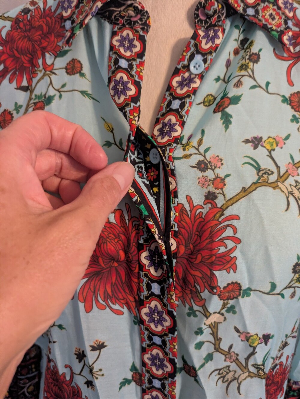 Alice & Olivia Floral Print Button-Front Women’s Top Medium - Picture 6 of 9